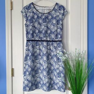Blue floral Loft dress size: 8